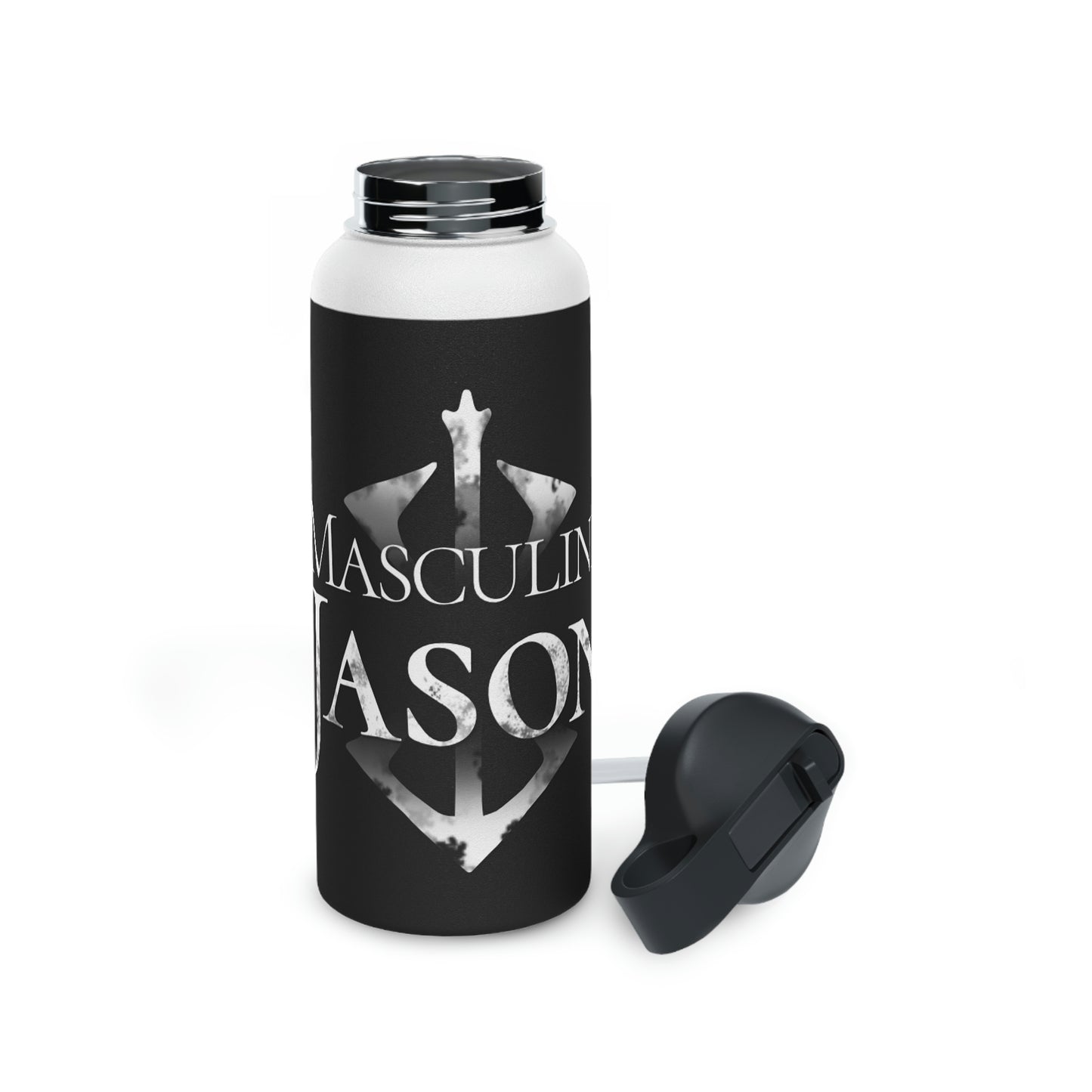 Masculine Jason - Stainless Steel Water Bottle, Standard Lid