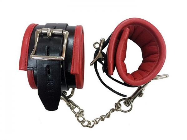 Rouge Padded Wrist Cuffs Black Red