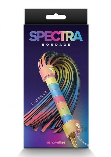 Spectra Bondage Flogger Rainbow