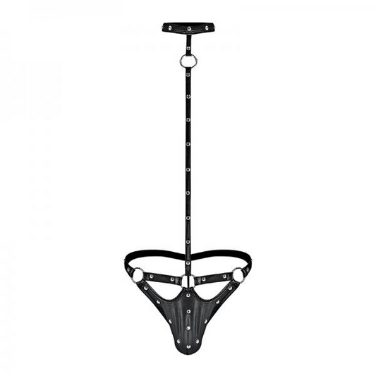 Male Power Fetish Tormentor Choker G-string Body Harness Black L/xl