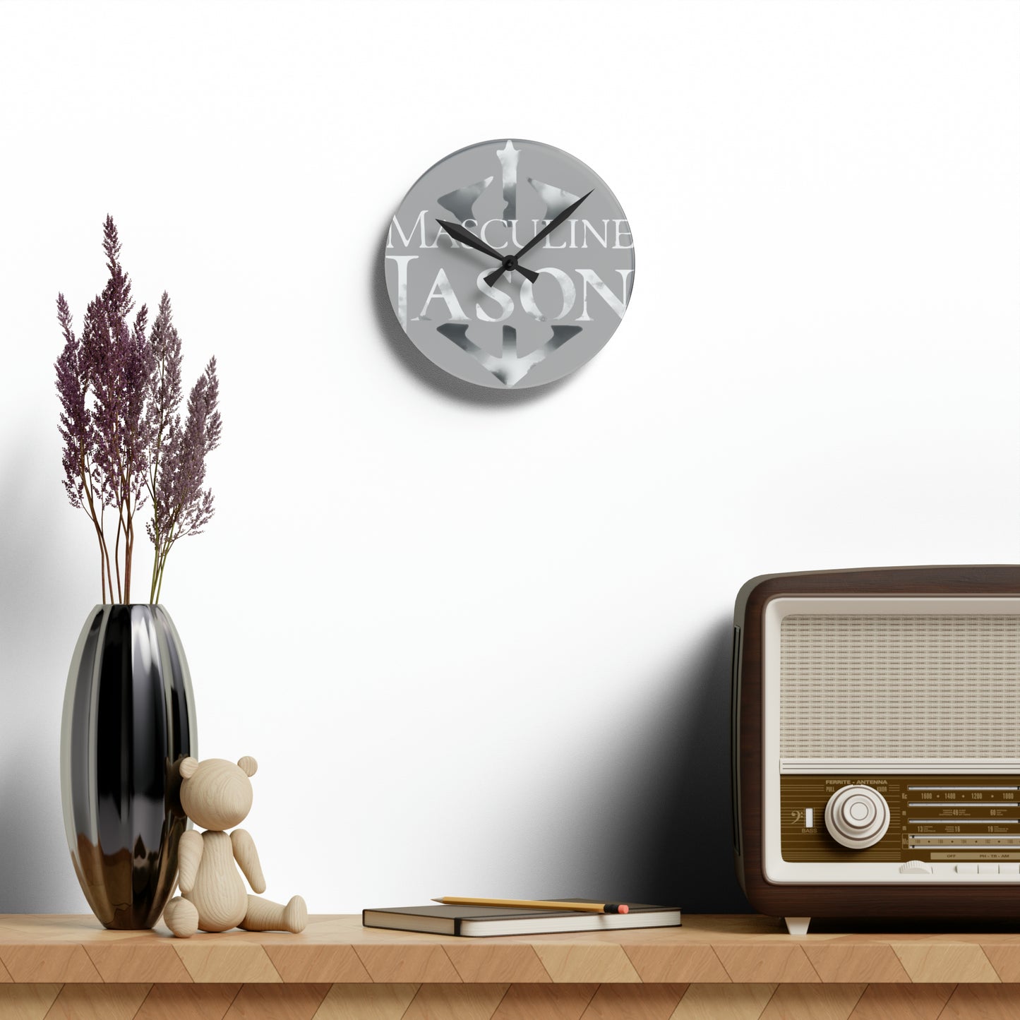 Masculine Jason - Acrylic Wall Clock