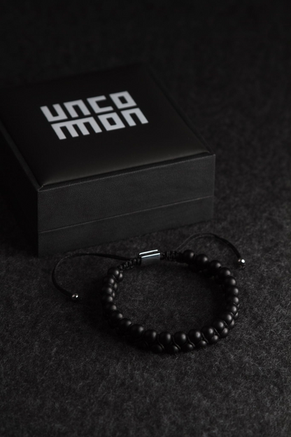 UNCOMMON Men's Beads Bracelet Black Matte Onyx Beads