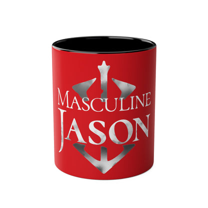 Masculine Jason - Two-Tone Coffee Mugs, 11oz