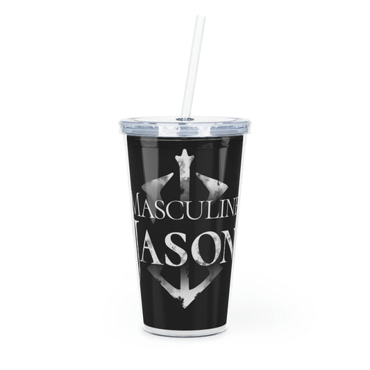 Masculine Jason - Plastic Tumbler with Straw